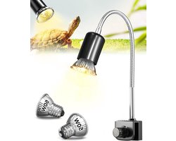 Terrarium Warmtelamp - Reptielenlamp Klem - Klimaatbeheersing Terrarium - 360° Draaibare Hals - 28 cm Zwanenhals - Zwart