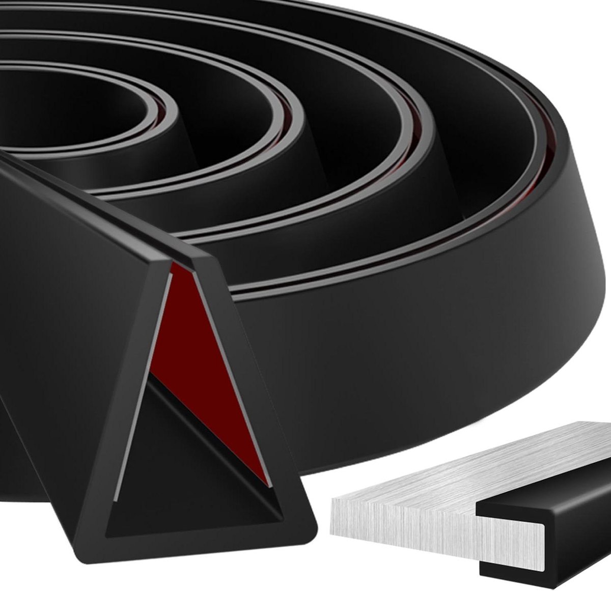 Randbescherming Profiel - Rubberen Randbeschermer - Bescherming Oppervlakken - Zelfklevend EPDM Materiaal - 19 mm x 3 m - Zwart