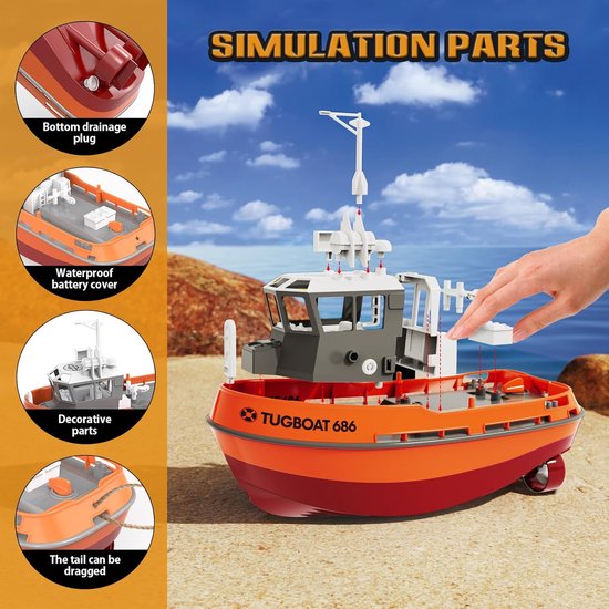 Op afstand bestuurbare boot - RC-boot - Speedboot - model boot van Merkloos — afbeelding 5