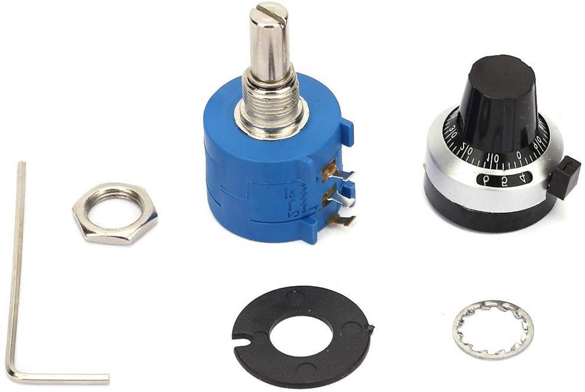 Potentiometer - Variabele Weerstand - Elektronica Projecten - Lineaire Type - 100 K Ohm - Zilver