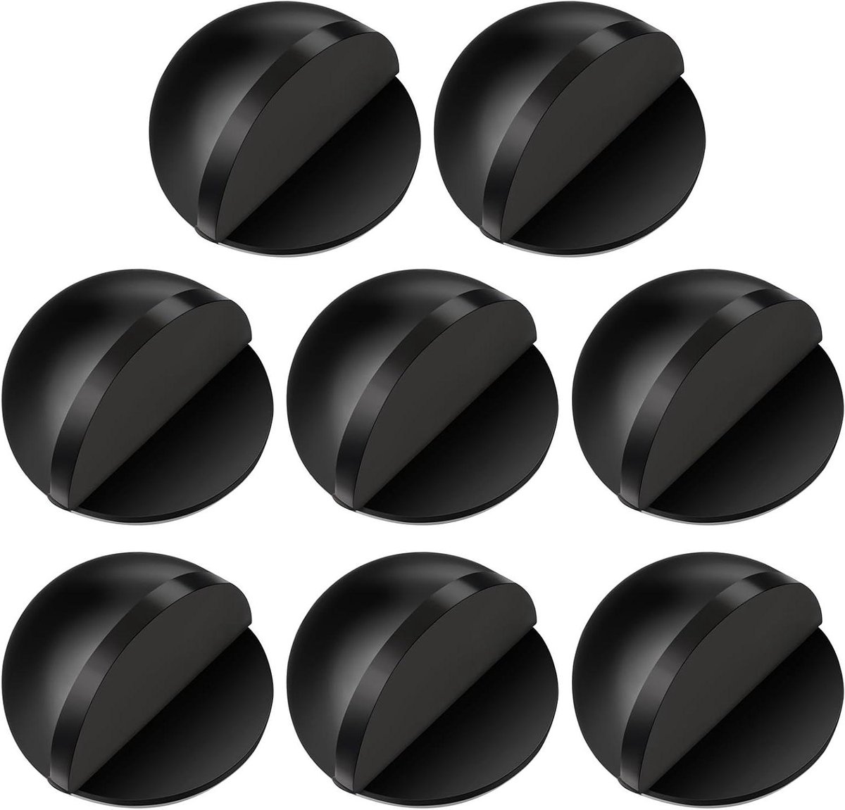 Deurstoppers Set - Vloerbescherming Muurbescherming - Deuren Beschermen - Zelfklevend RVS - 8 Stuks - Zwart