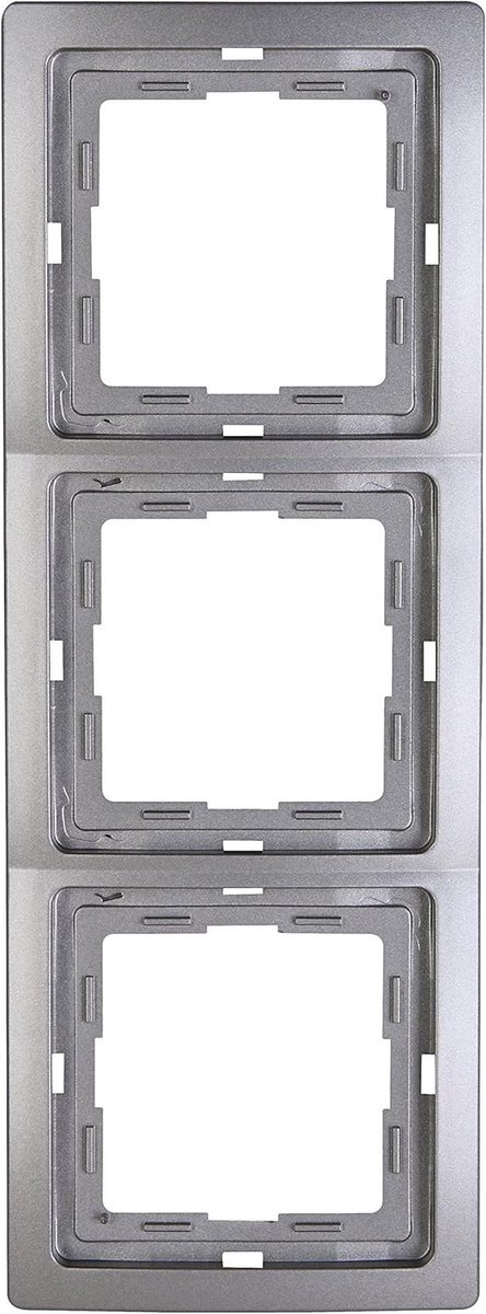 Afdekframe 3-voudig - Schakelaar frame - Wandafwerking - Modern design - 3-fach - Platinum