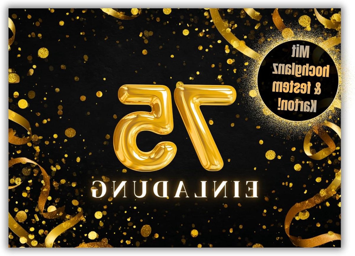 Uitnodigingskaarten Verjaardag - Feestkaarten - Feest organiseren - Veegvast materiaal - 12 stuks - Goud