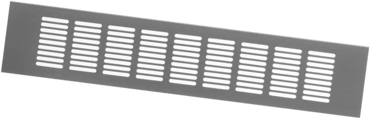 Ventilatierooster Aluminium - Luchtgitter Meubel - Meubelventilatie Verbeteren - Corrosiebestendig Materiaal - 80x400 mm - Zilver