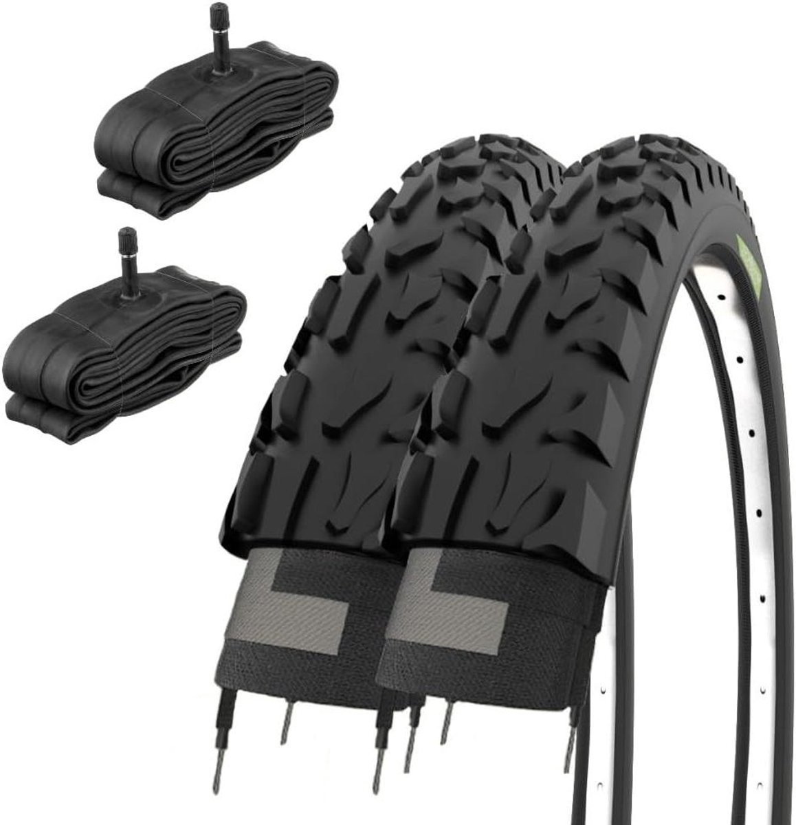 Banden en binnenbanden - Fietsbanden set - Fietsen onderhouden - Amerikaans ventiel - 20 inch - Zwart