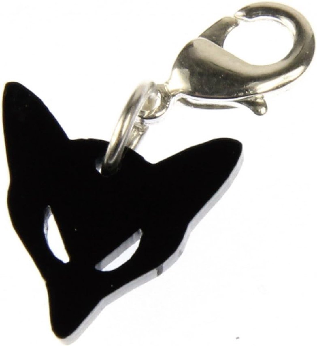 Vossenkop, bedel vos, vos, bos, sprookjes, acrylglas, zz, handgemaakt, modesieraad, verzilverde ketting, bedelhanger, bedelarmband, hanger voor armband, 20 mm, Metaal Katoen