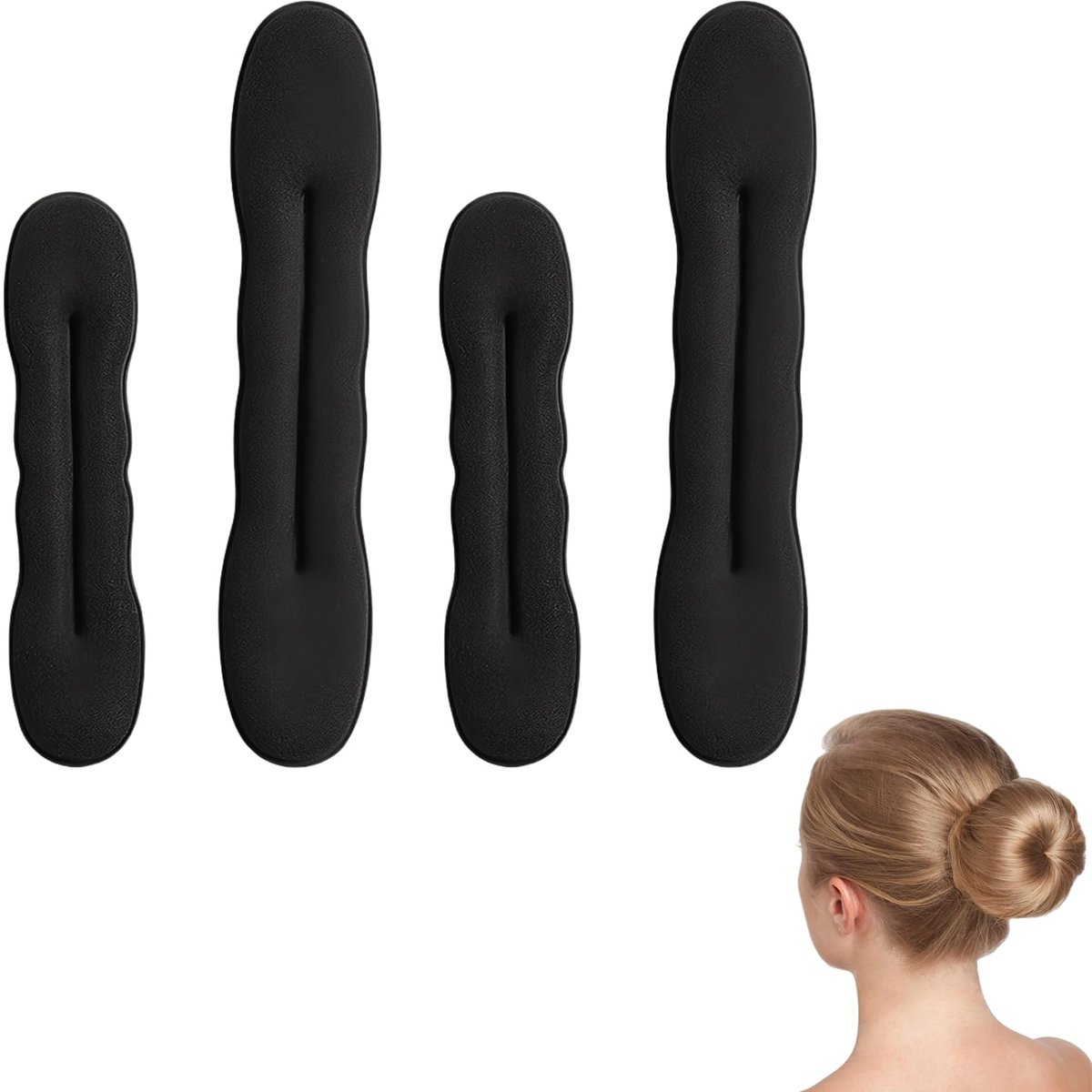 4 stuks knot haar, accessoires donuts voor kinderen, met haaraccessoires, kinderaccessoires, haarspeldje, boudin, knopen, kapsel, voor klassieke dans, meisjes, elastische clip
