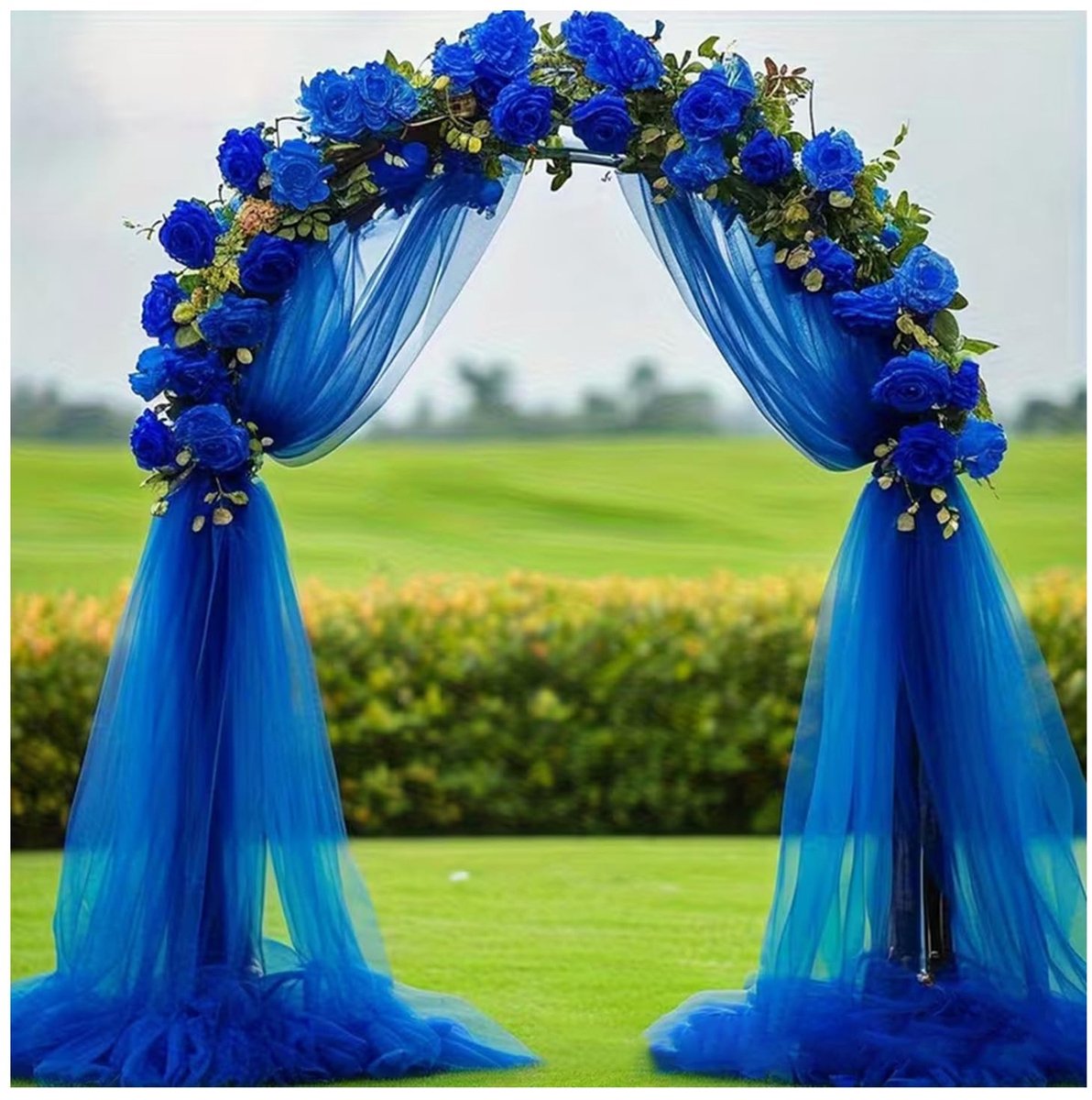 transparant achtergrondgordijn voor bruiloftsfeesten tule bruiloft achtergrond gordijn zachte organza decoratieve stof bruiloft gordijn dwarsgordijn decoratie blauw 1,6 m x 1 m