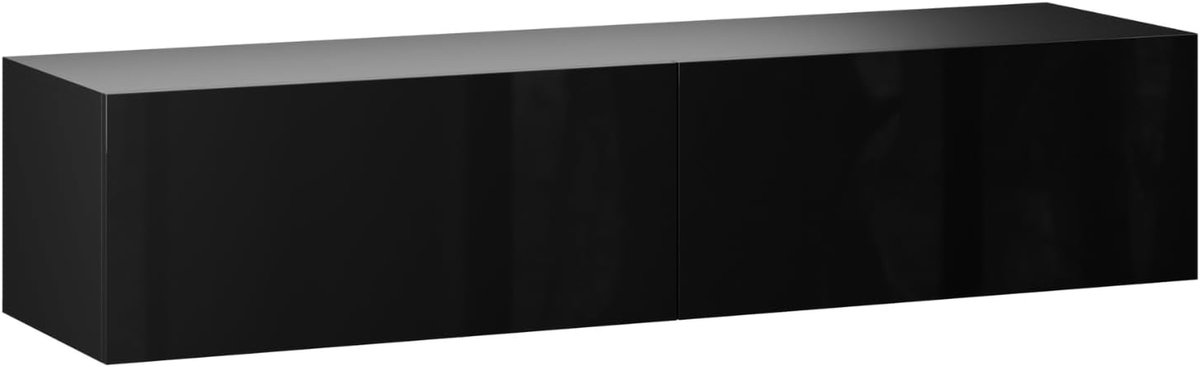 TV Meubel - Televisie Kast - Woonkamer Opbergen - Kabelmanagement - 140 cm - Zwart