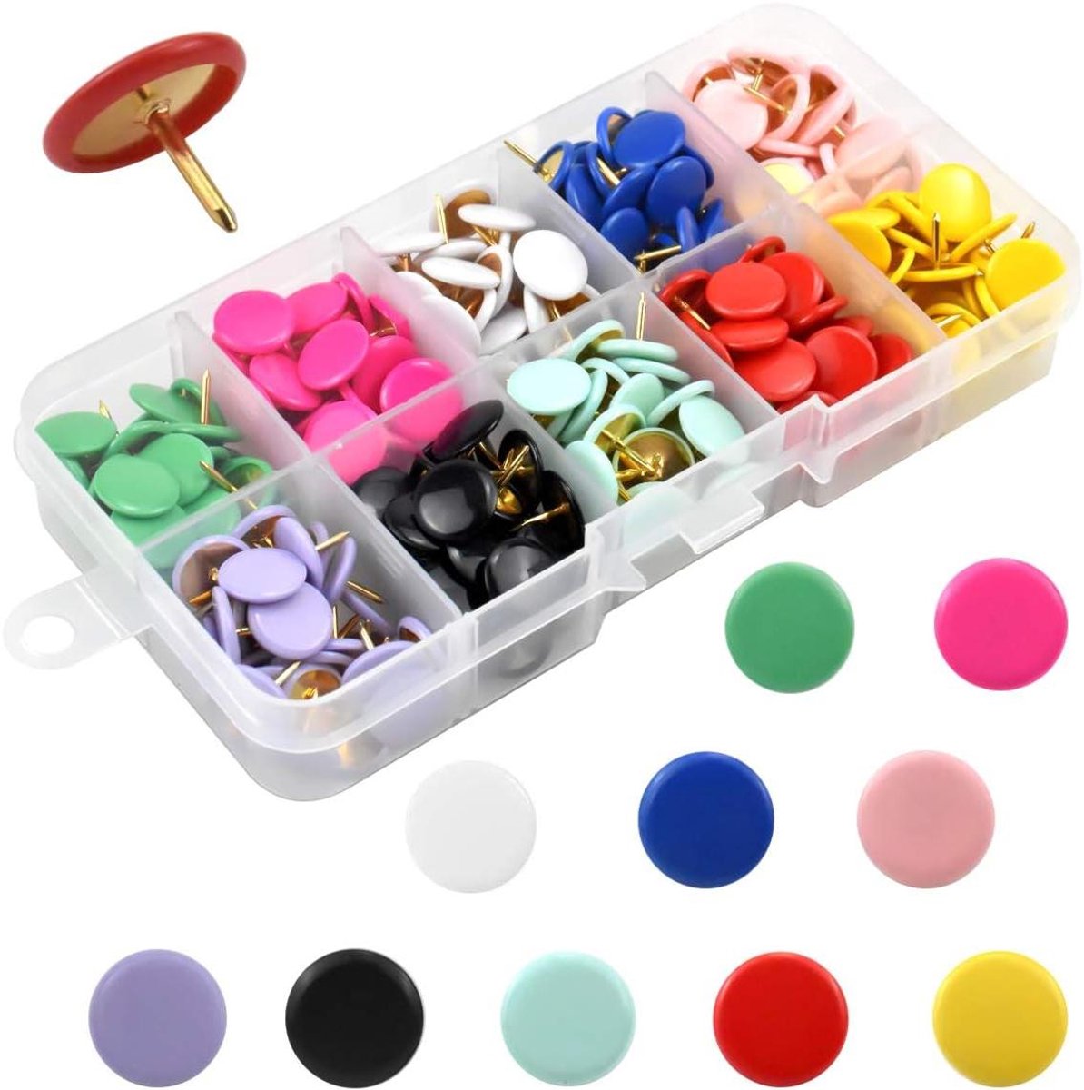 Drukspelden Set - Kleurrijke Spelden - Foto's Bevestigen - 10 Verschillende Kleuren - 300 Stuks - Multicolor