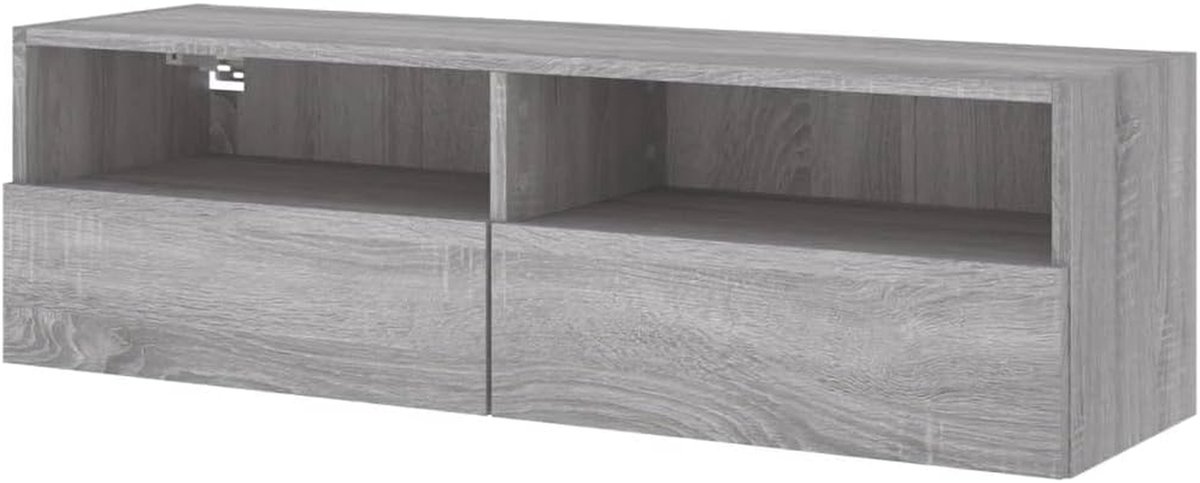 TV Wandmeubel - Dressoir Kast - Woonkamer Organiseren - Zwevend Ontwerp - 100x30x30 cm - Grijs Sonoma