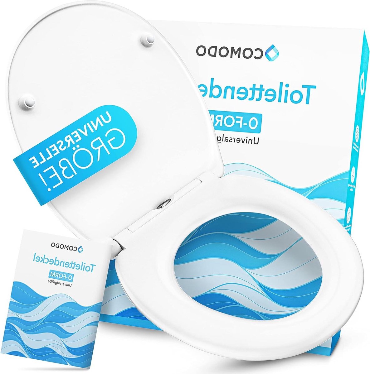 Toiletdeksel Softclose - WC-bril antibacterieel - Hygiënisch toiletbezoek - Quick Release reiniging - 45 x 37 cm - Wit