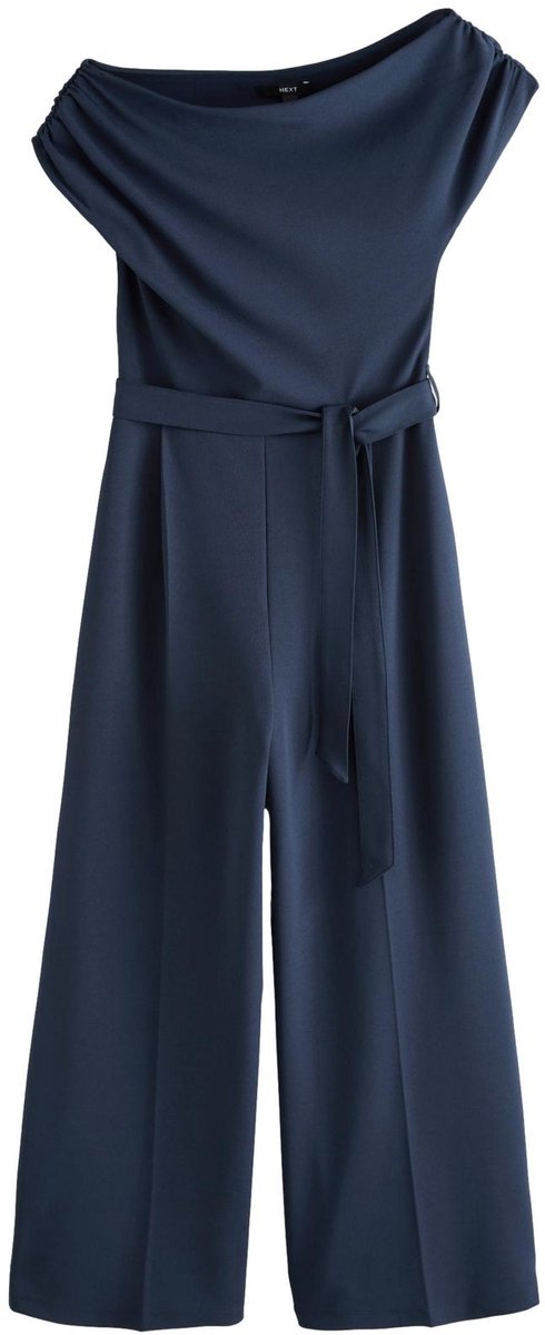 Next - Dames - Jumpsuit met ruches voor speciale gelegenheden, petite - Petite - Blauw