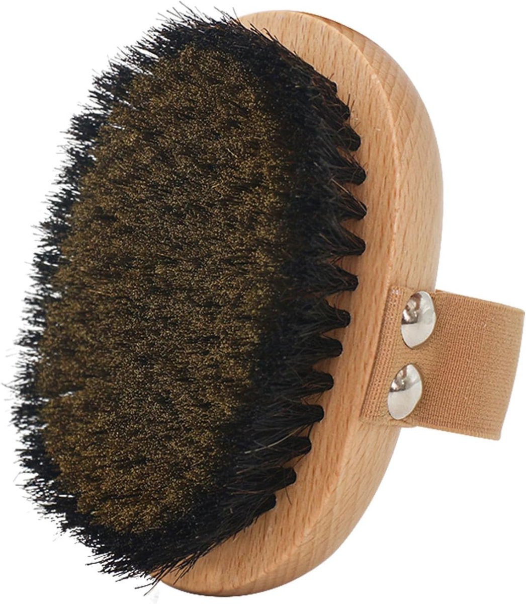 Koper Droog Borstelen Body Borstel met Ion Geladen Koper Zachte Haren Antislip Houten Exfoliator Massage Body Scrubber