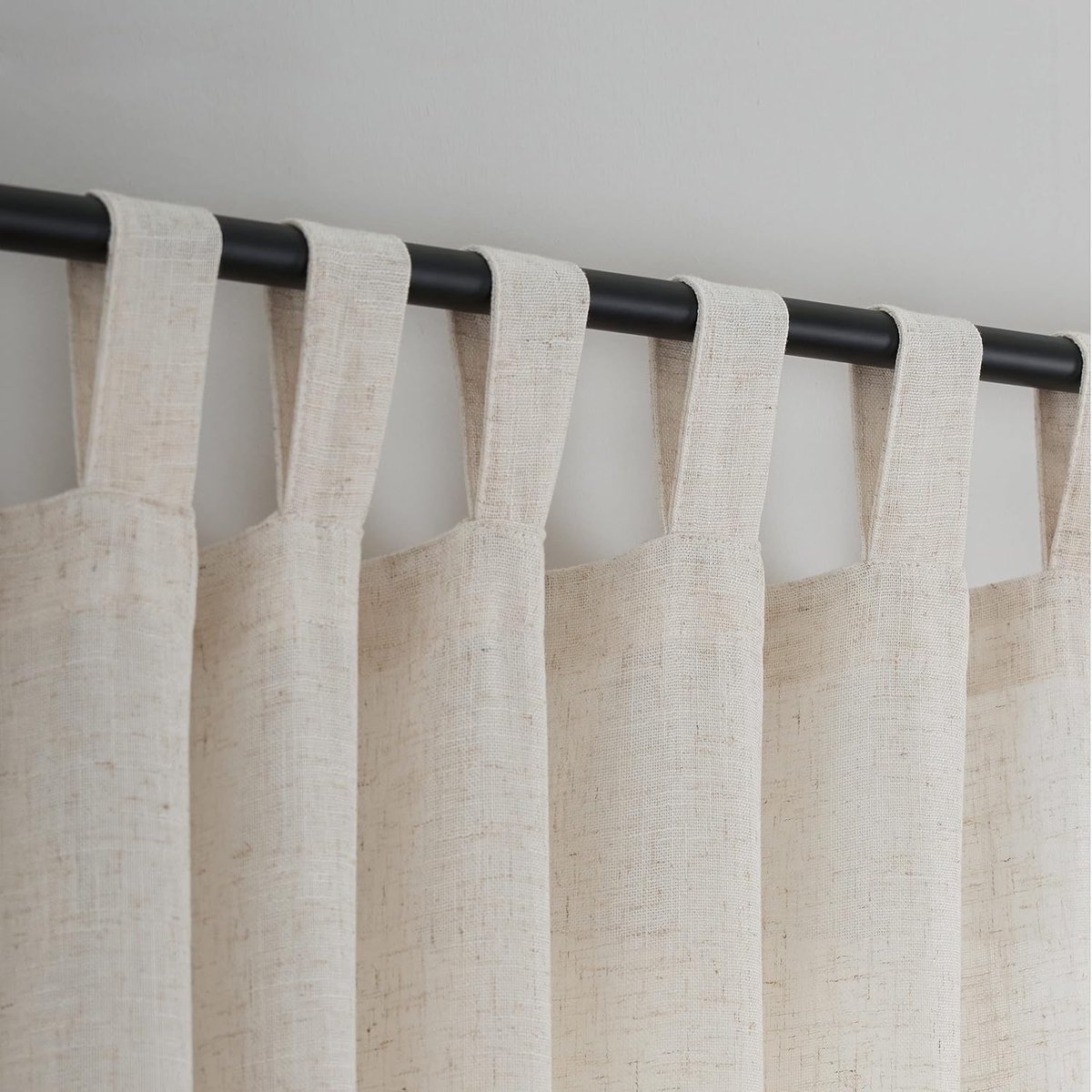 linnen semi-transparante gordijnen tab top licht filtering elegante gordijnen & gordijnen voor woonkamer 132 x 213 cm lengte, set van 2 panelen