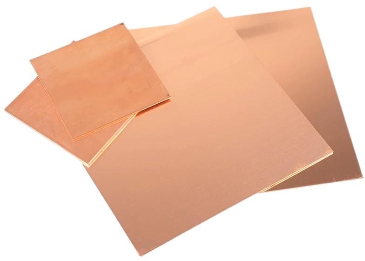 Koperen Plaat - Koperen Blad - Metaalbewerking Hobby - Puurt Koper - 0.5mm x 100mm x 200mm - Koperkleurig