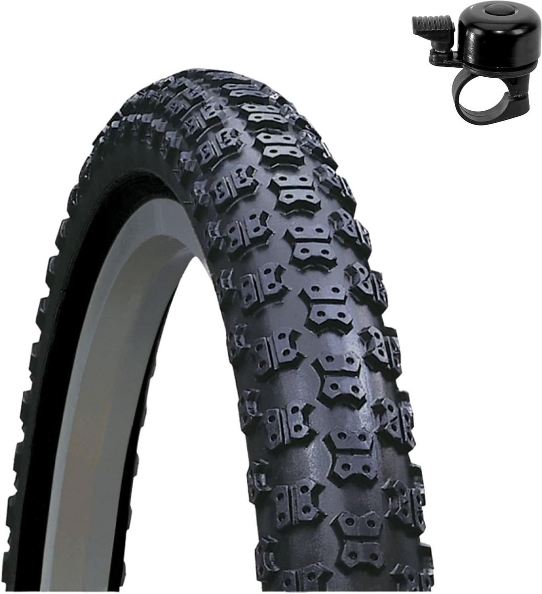 Fietsband Set - Fietsjas Band - Fietsen Onderhoud - Inclusief Bel - 20 Inch - Zwart