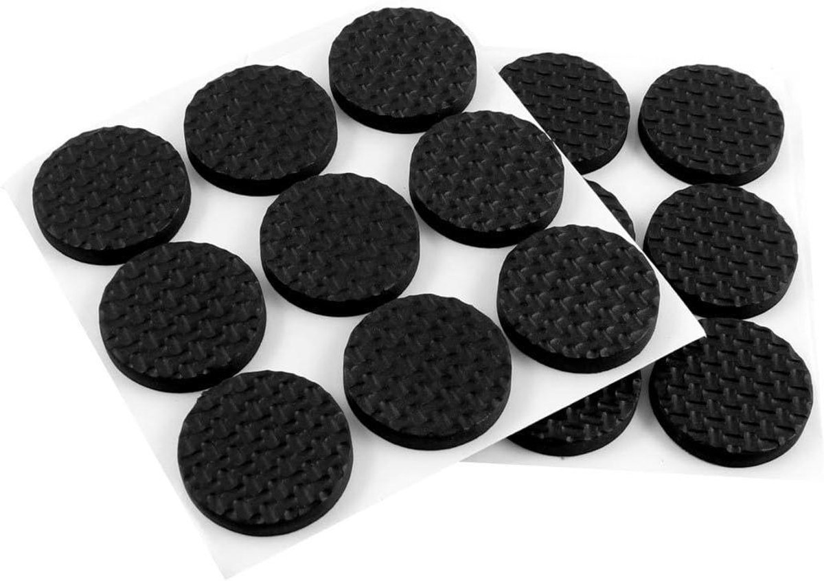 Vilt Kussen Pad - Stoel Poten Beschermers - Vloer Beschermen - Zelfklevend - 2.5cm Diameter 18 Stuks - Zwart
