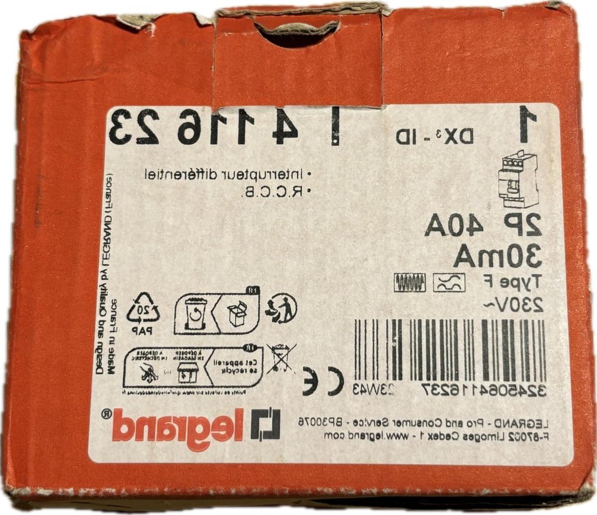 Differentiële Schakelaar - Aardlekschakelaar - Elektrische Veiligheid - Type F 30mA - 2 Modules - Wit
