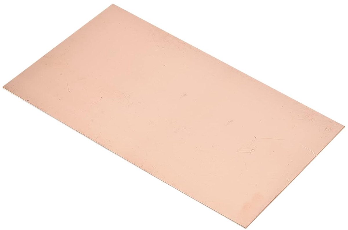 Koperen Printplaat - PCB Laminaat - Elektronica Projecten - Dubbelzijdig FR4 - 300x200x1.5mm - Zilver