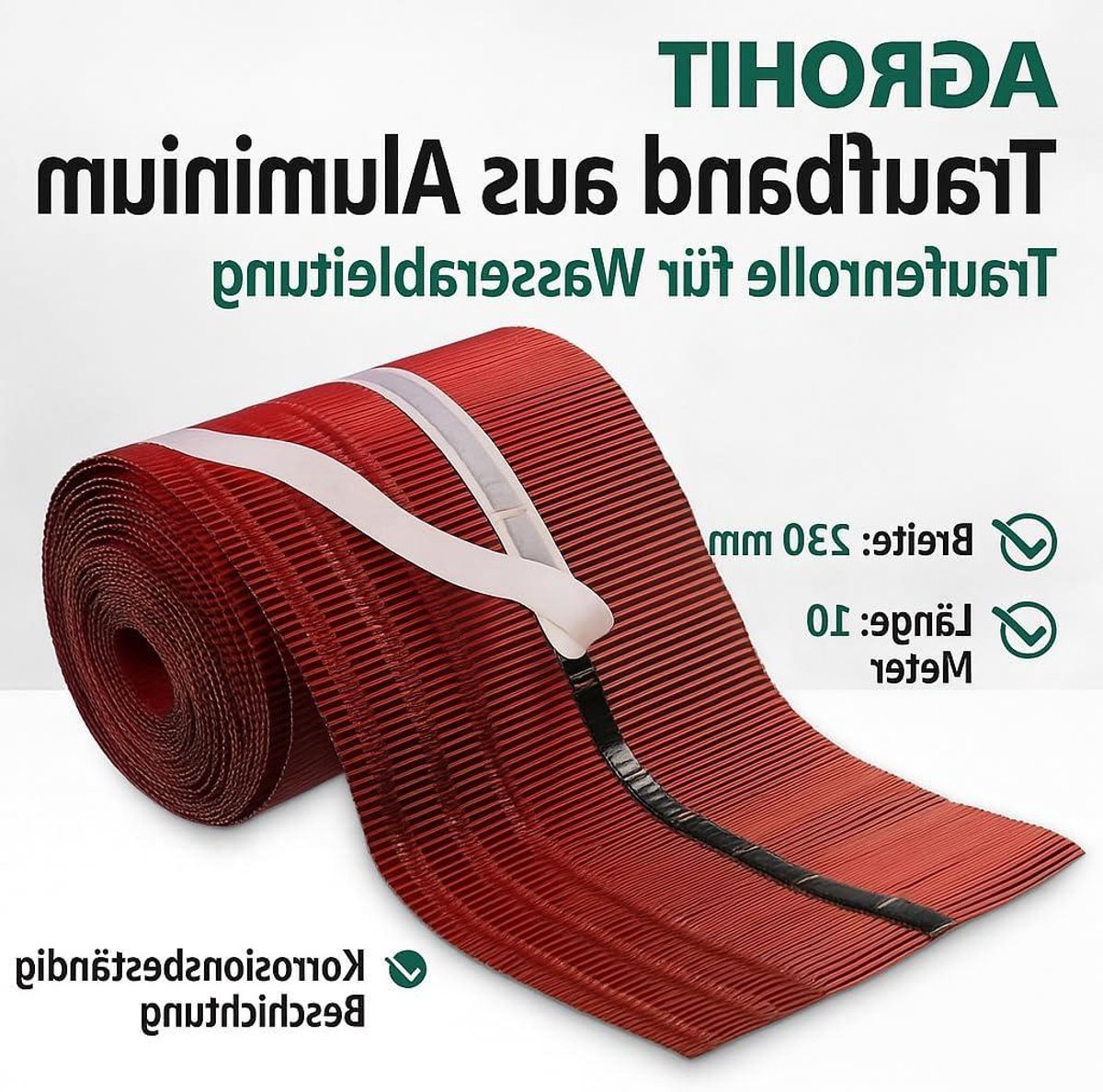 Dakgootrol Aluminium - Dakgootband Gootband - Regenwater Afvoeren - Butylplakstrips - 10m x 230mm - Donkerbruin