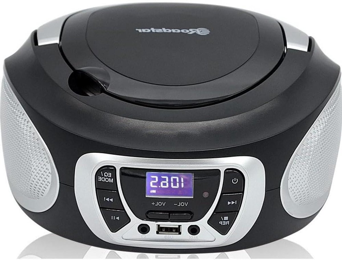 Draagbare Radio CD Speler - Boombox MP3 USB - Muziek Luisteren - Digitale FM PLL Tuner - 32 Watt - Zilver