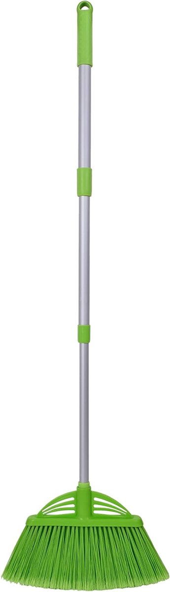Telescopische Bezem - Lange steel bezem - Buiten schoonmaken - Drie-sectie steel - 122 cm - Groen