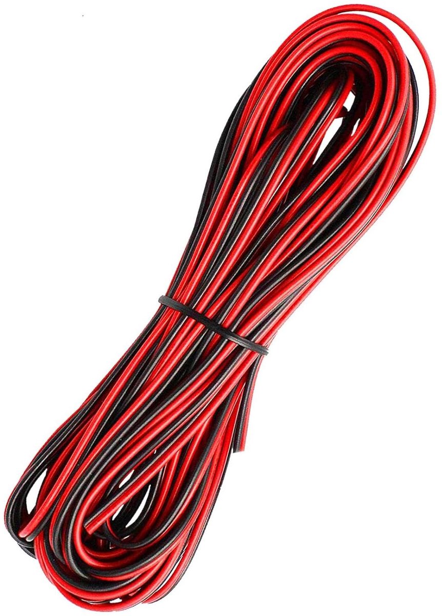 Elektrische Draad - 2-aderige Kabel - Ledstrips Aansluiten - Vertind Koper - 10 meter - Rood Zwart