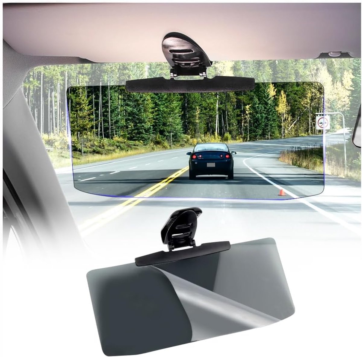 Extender voor zonneklep blokkeert direct zonlicht, bescherming tegen verblinding voor auto, interieur, Extendes for Safe Driving, Universal 32 x 19 cm, zonwering voor de voorruit van auto,