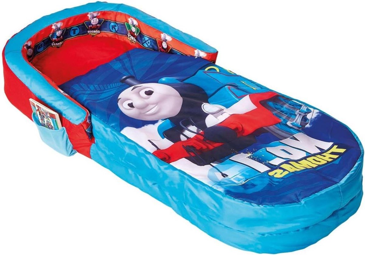 Kinder Reisbed - Opblaasbaar Bed - Logeren Onderweg - Inclusief Dekentje - 130 x 61 cm - Blauw