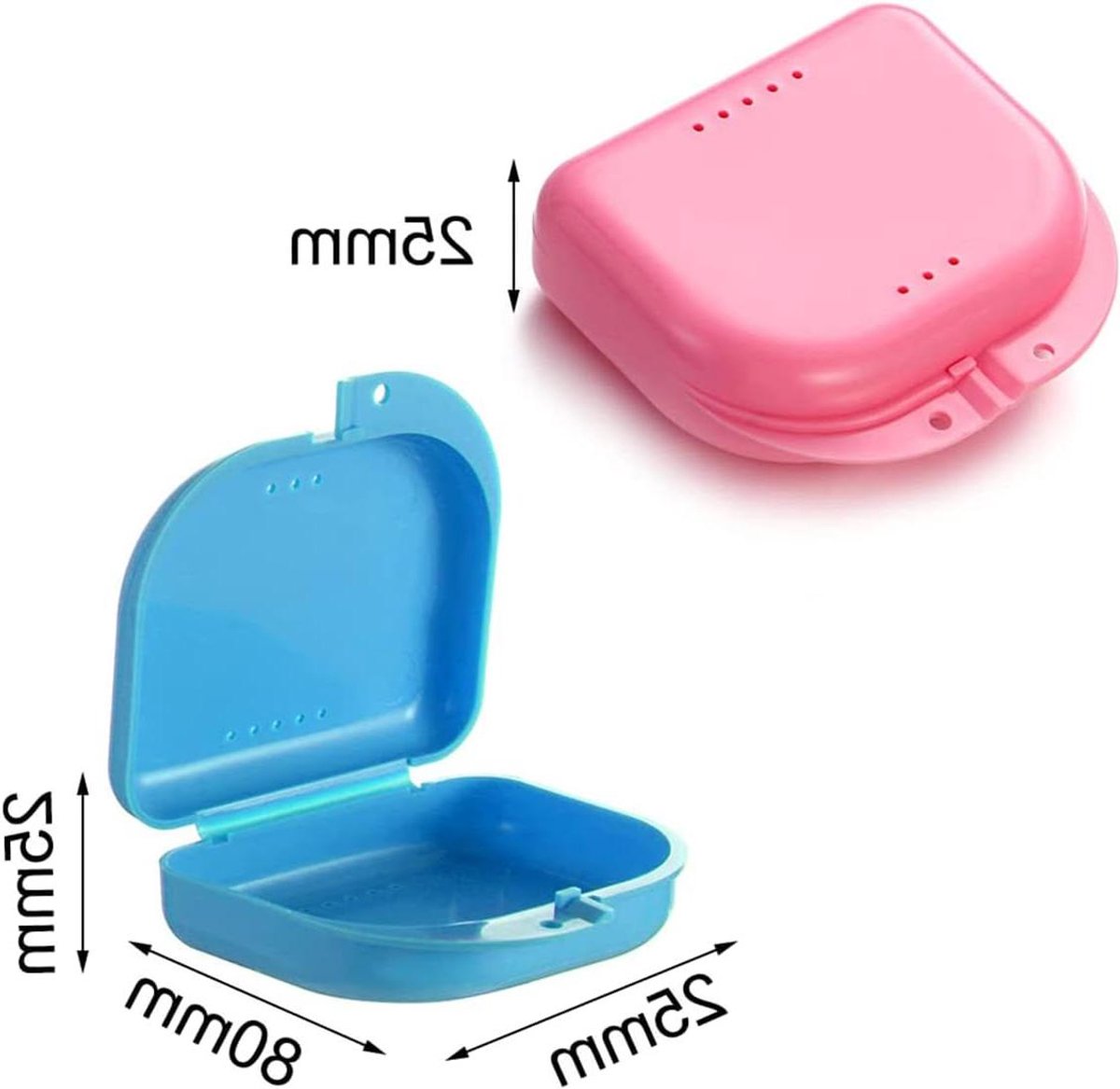 Opbergdoos Gebit - Mondbeschermer Houder - Hygiënisch Opbergen - Ventilatie Gaten - Mini Formaat - Roze