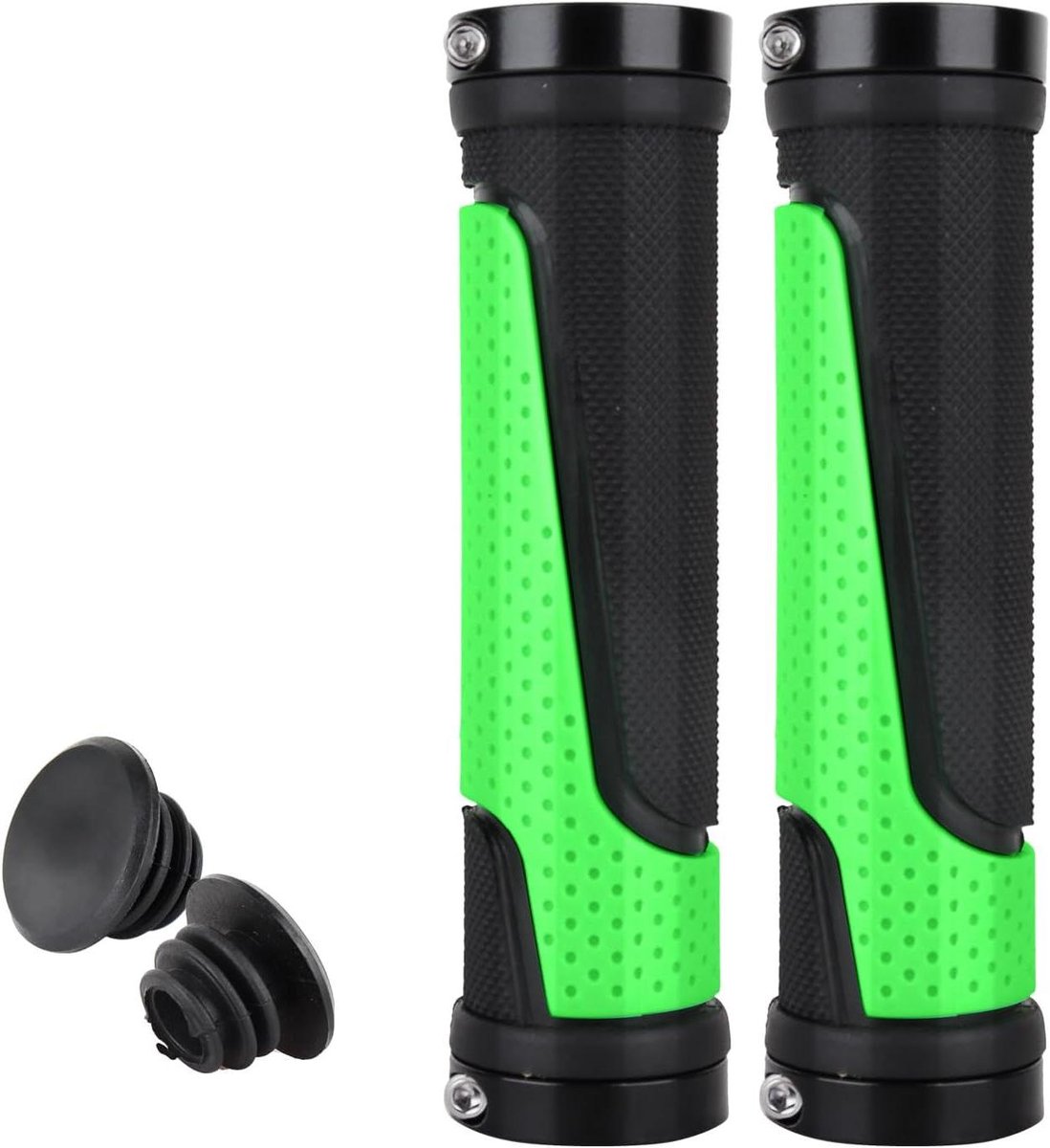 Fietsstuur Handvatten - Fietshandvatten Set - Comfortabel Fietsen - Antislip Dubbele Dichtheid - 130mm Lengte - Groen