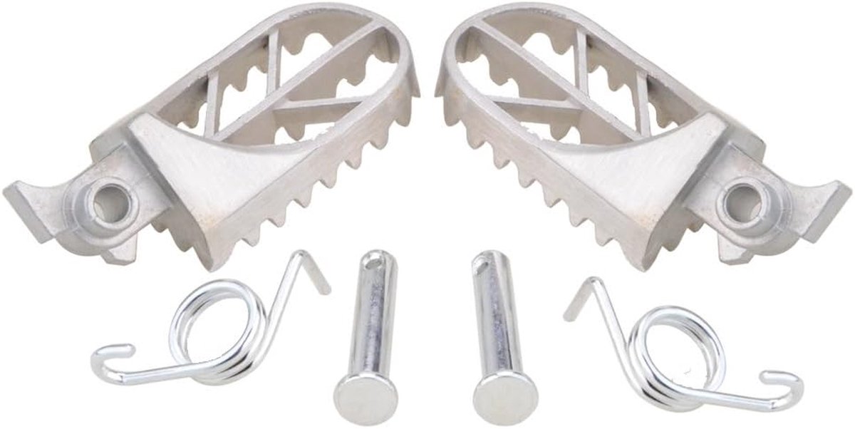 Motorfiets Voetsteunen - Passagiers Pedalen - Comfortabel Rijden - Roestvrij Staal - 14.6 cm - Zilver