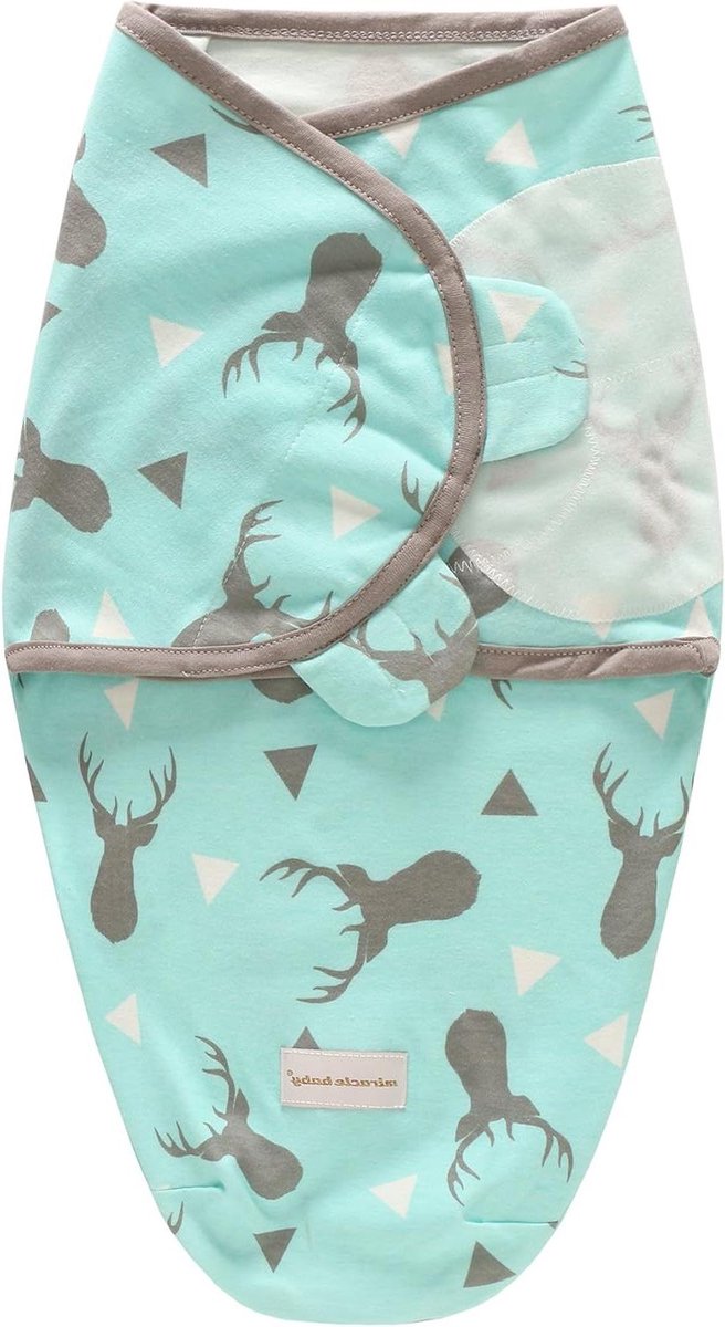 Wikkeldeken Pasgeborenen - Baby Swaddle - Veilige Slaap - Verstelbaar Klittenband - 75 cm - Fawn Grey