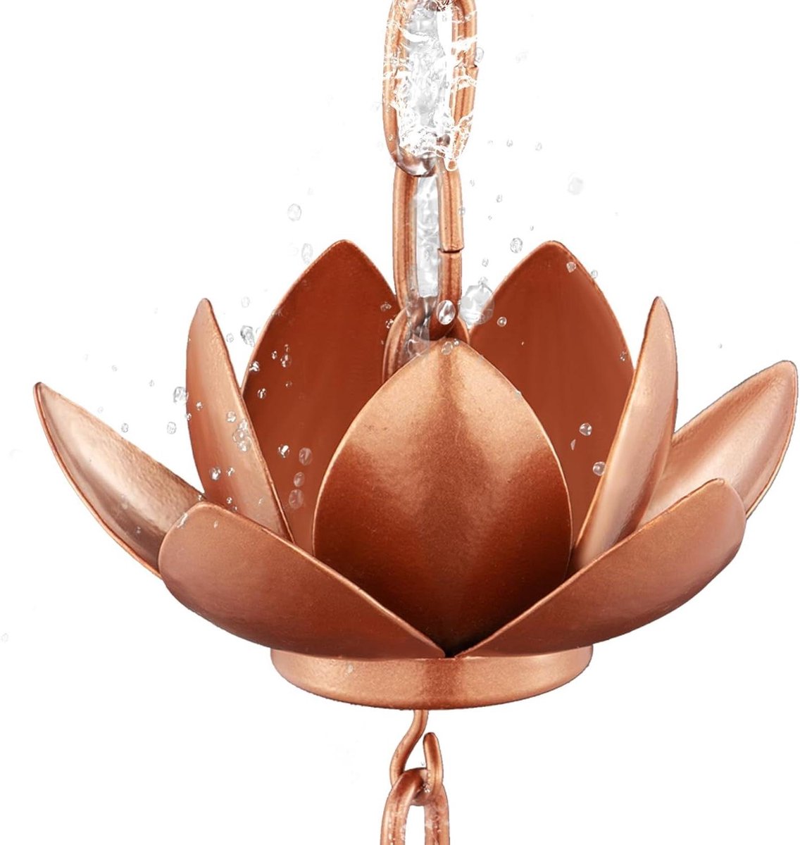 Regenketting - Dakgoot Ketting - Huis Decoratie - Lotus Bloem Vorm - 26 meter - Zwart