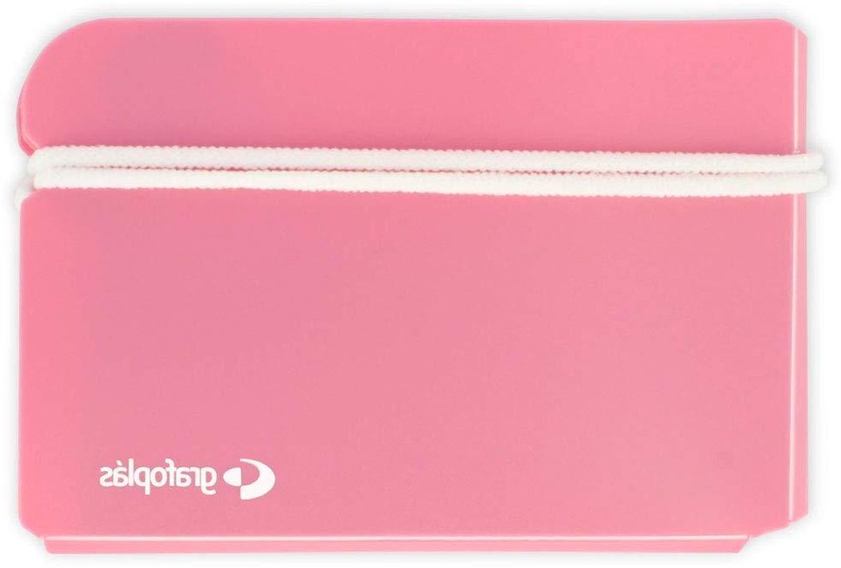 Roze maskerhouder van polypropyleen, 190 x 125 mm