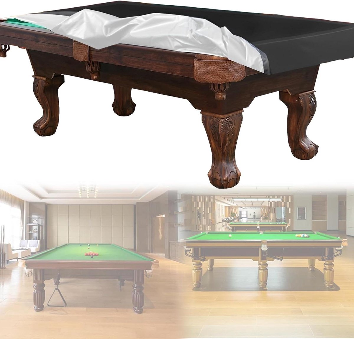 Biljarttafelhoes - Tafelbeschermer - Tafel Beschermen - Waterdicht Oxford Doek - 235 x 135 cm - Zwart