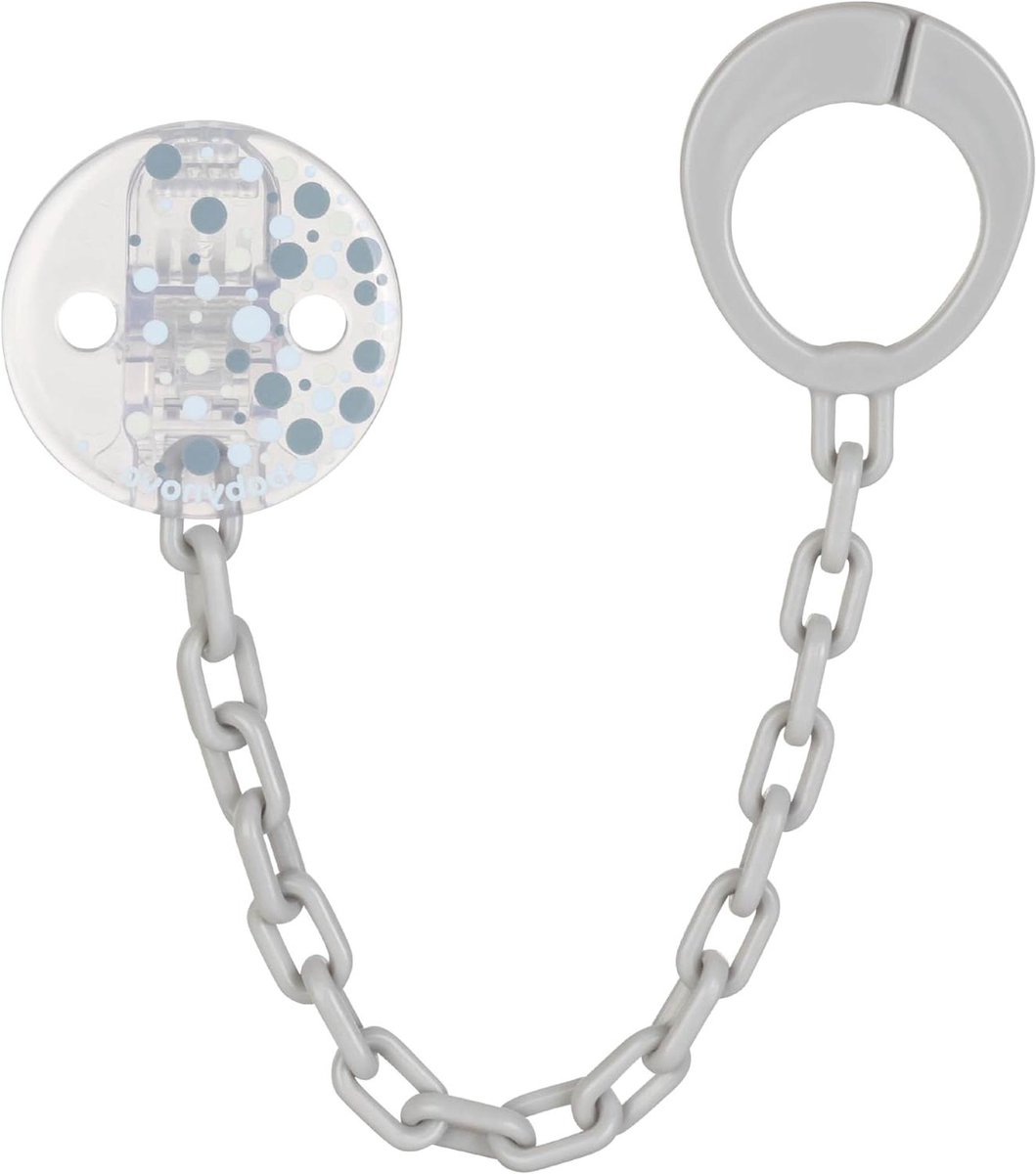 Fopspeenketting Set - Speenhouder Baby - Onderweg Schoon Houden - BPA-vrij Plastic - 2 Stuks - Blauwe Stippen