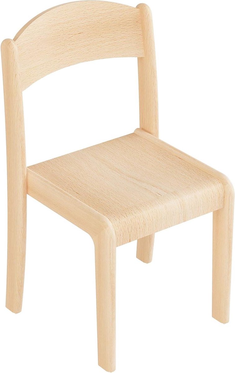 Kinderstoel Set - Houten Stoeltjes - Spelen en Leren - Stapelbaar Ontwerp - 31 cm Zithoogte - Geel