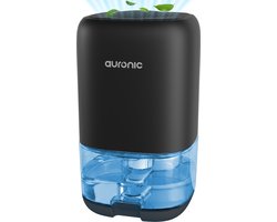 Déshumidificateur Auronic - Déshumidifie 450 ml par jour dans la maison - Réservoir d'eau de 1 L - LED - Absorbant d'humidité pour salon, chambre et salle de bain - Noir