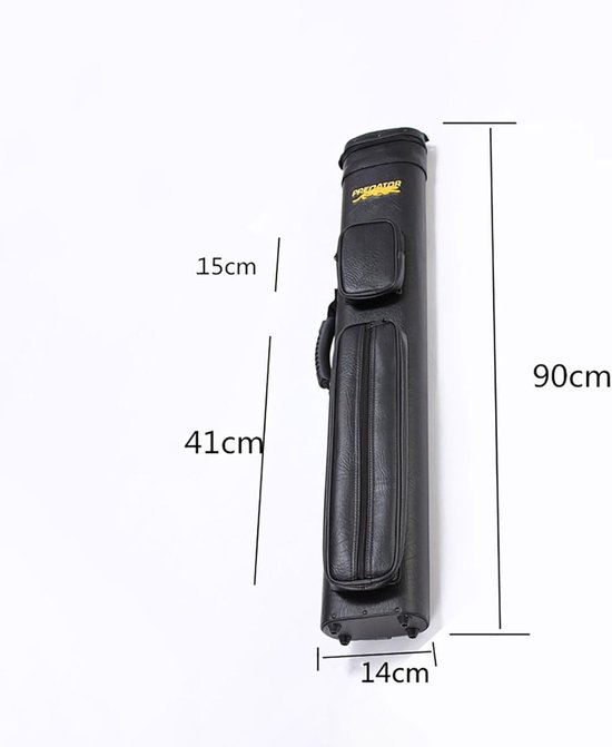 Biljartkeu Tas - Poolkeu Houder - Biljart Accessoires - Stevig PU Leer - 4 of 6 Gaten - Zwart — afbeelding 2