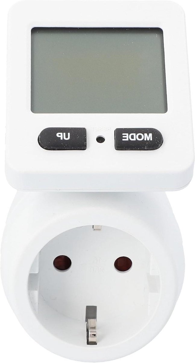 Energiekosten Meter - Stroomverbruik Monitor - Energie Besparen - Draaibaar Display - Rond - Wit