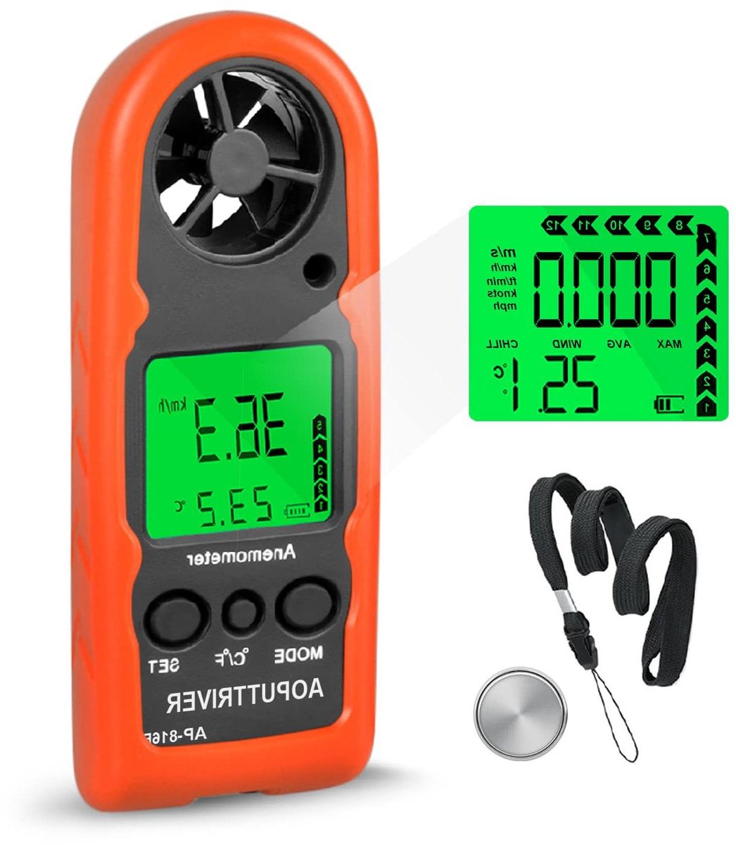 Windmeter Anemometer - Windmeter - Buitenactiviteiten Meten - Real-time Meting - 12 x 5 x 2 cm - Zwart