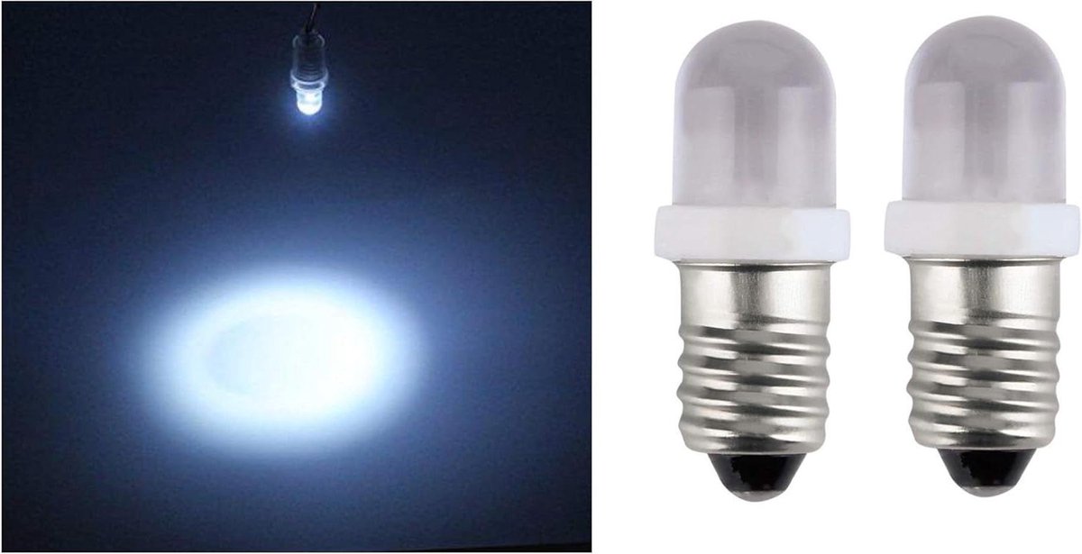 LED Lampen E10 - Autolampen - Verlichting Auto - Hoge Helderheid - 2 Stuks - Wit