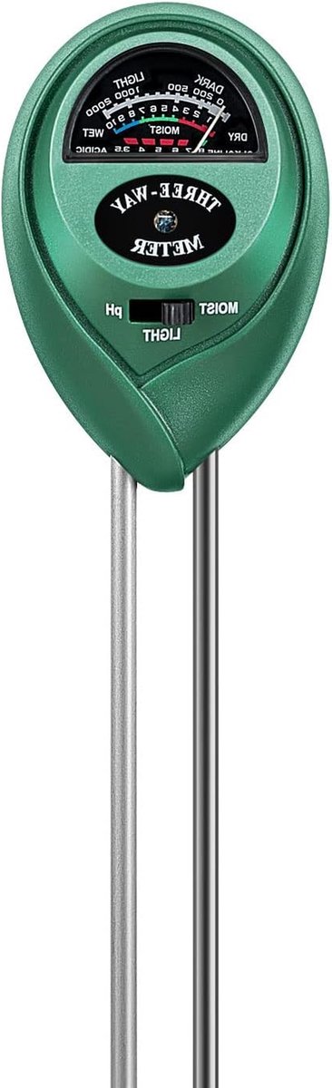 Bodem Tester - 3-in-1 Meter - Planten Verzorgen - Meet Vocht Licht PH - N.v.t. - Groen