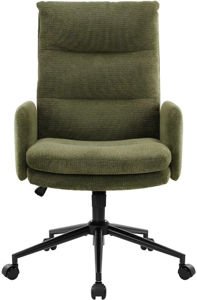 SP® Ergonomische bureaustoel - Bureaustoel met armleuningen - Ergonomische relaxfauteuil (kasjmier) - Groen - 72cm x 72cm x 106cm