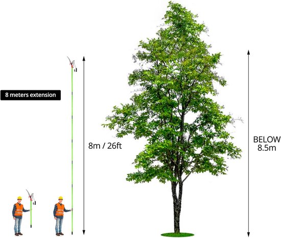 Snoeischaar Lange Steel - Takkenschaar Telescoop - Hoge Takken Snoeien - Verstelbare Lengte - 8 Meter - Niet gespecificeerd — afbeelding 5
