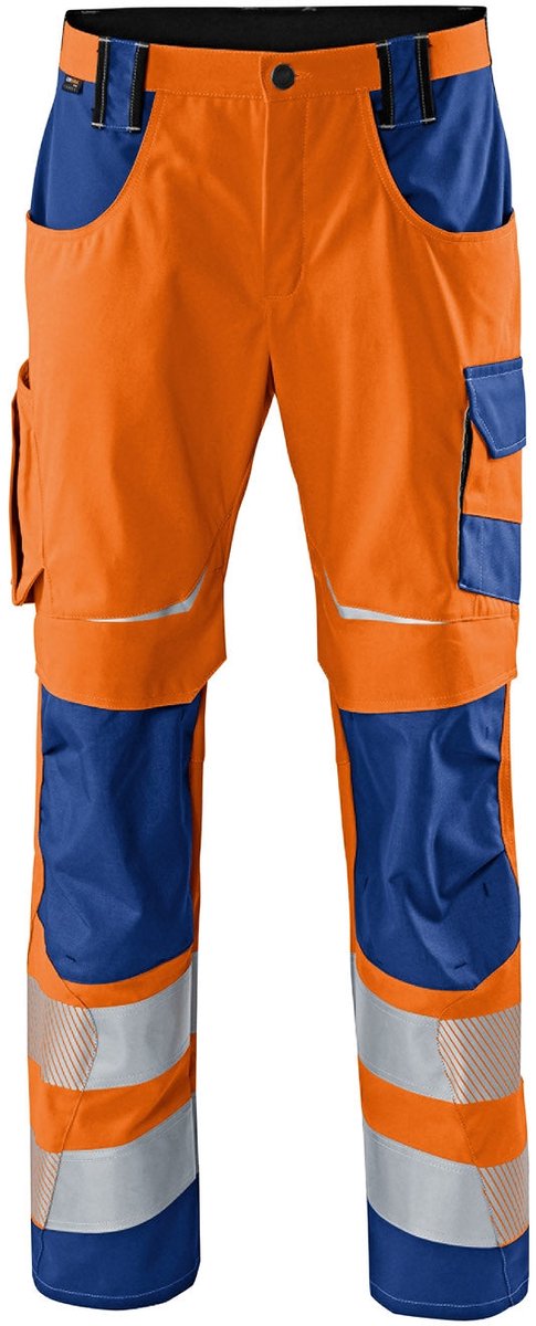 KÜBLER PSA REFLECTIQ 22078340 Hi Vis Reflecterend Werkbroek HEREN Veiligheidsbroek Oranje Blauw - Met Kniezak