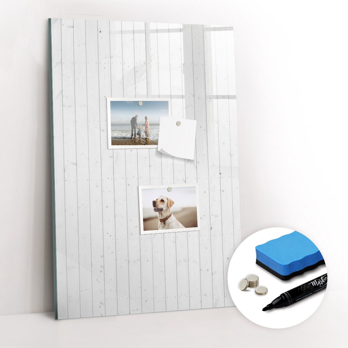 Tulup Whitebord - Natuurlijk hout - 40 x 60 cm - Wit Magnetisch Wandbord - Gratis 5 Sterke Magneten + Whiteboard Marker & Wisser - Wanddecoratie Kantoor - Magneetbord Foto - Ideeënbord Thuiswerkplek
