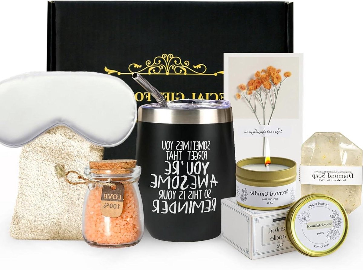 Cadeauset Vrouwen - Verjaardagset Luxe - Ontspanning Thuis - 7 Delige Set - 20 cm Set - Zwart